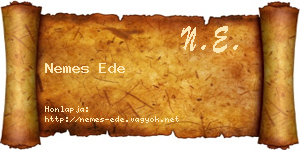 Nemes Ede névjegykártya